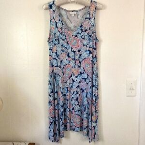 Blue Paisley Floral J JILL Summer Dress